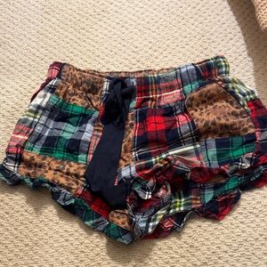 Aerie Multicolor Plaid and Leopard boxer shorts size S